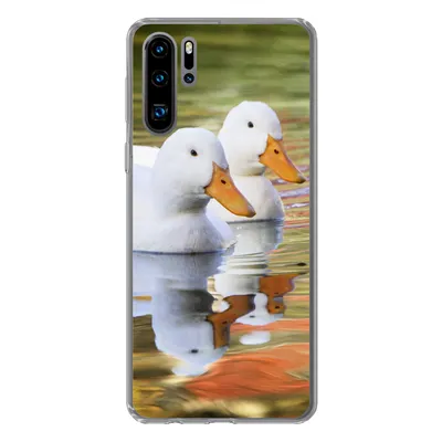 Produktbild von MuchoWow® Handyhülle Schutzhülle Hülle für Huawei P30 Pro Enten - Wasser - Spiegelung - Familie Silikon Softcase Handy Hülle - Schutzdeckel