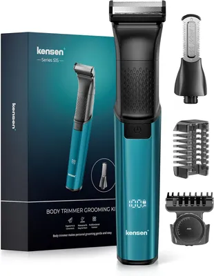 Produktbild von Kensen Herren Intimrasierer 2-in-1, Wet & Dry, USB-C wiederaufladbar, Körper- & Intimrasierer für Brust, Achseln & Leisten, inkl. Aufsatzkämme
