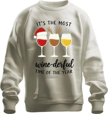 Produktbild von It's the Most wine-derful Time of the Year Weinliebhaber Geschenk Uni Sweatshirt Pullover, Natur, S