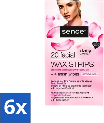 Produktbild von Sence - Wachsstreifen - Gesicht - 20 Wachsstreifen - Vorteilspack - 6 Stücke