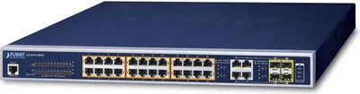 Zdjęcie produktu dla PLANET GS-4210-24P4C, Zarządzany, L2/L4, Gigabit Ethernet (10/100/1000), Obsługa PoE, Możliwości montowania w stelażu, 1U