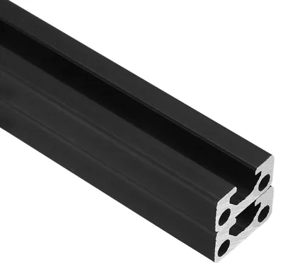 Aluminiumprofil 400 mm, 2 Stück, extrudiert, eloxiert, schwarz