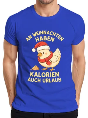 Immagine prodotto di Maglietta da uomo Calories Have Holiday Christmas Chicks Funny Gift, Blu, 3XL
