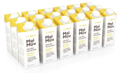 Produktbild von GymBeam - MoiMüv Protein Milkshake, 18 x 250 ml, Banane
