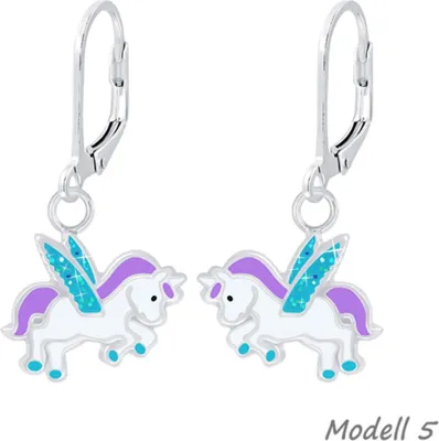 Produktbild von Kinderohrringe „Einhorn“: 925 Silber Ohrhänger für Mädchen Modell 5