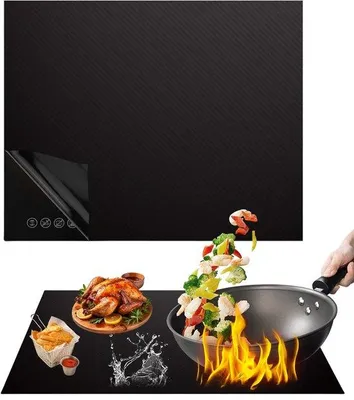Immagine prodotto di Tappetino per piano cottura a induzione, resistente al calore, isolante termico, in silicone, tappetino protettivo, tappetino per induzione, 51x63 cm, nero
