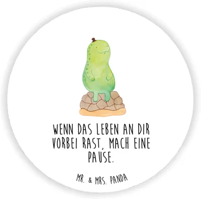 Produktbild von Mr. & Mrs. Panda Kühlschrankmagnet Schildkröte Pause - Weiß - Geschenk, Achtsamkeit, magnet für kühlschrank, Notizhalter, Achtsam, pinnwand