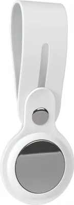 Produktbild von EAZY CASE Silikon Schutzhülle Anhänger kompatibel mit AirTag, Hülle mit langer Schlaufe zur Aufbewahrung von AirTags mit Schlüsselanhänger, Kratzfest, Schlüsselanhänger, Stoßfest, Weiß