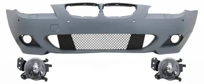 Imagen del producto de Parachoques delantero para BMW Serie 5 LCI E60 E61, modelo 2007-2010, con sensores de estacionamiento (PDC) para 18 sensores, faros antiniebla con diseño M-Technik.