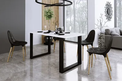 Produktbild von Esstisch IMPERIAL Tisch Metallbeine 138x67 Weiß