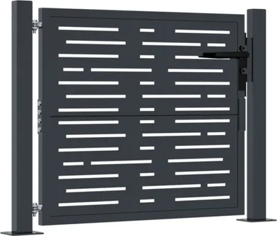 Immagine prodotto di vidaXL Cancello da giardino antracite 105x80 cm in acciaio design quadrato