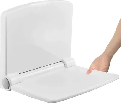 Produktbild von Klappbarer Wandmontierter Duschstuhl bis zu 200kg - Weiß - für Senioren und Kinder
