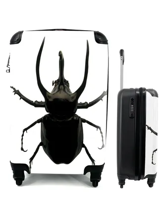 Produktbild von MuchoWow® Koffer Handgepäck Trolley Rollkoffer Kleine Reisekoffer mit 4 Rollen - Großer Bockkäfer in Nahaufnahme - Cabin Size < 55x40x23 cm & 55x40x20 cm - Fotokoffer - Kabinenkoffer - Boardgepäck - Reise-Box - Reisekoffer - Reisegepäck - Koffer mit Bild - Trolley für Kinder