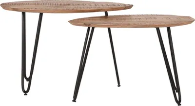 Productafbeelding van LABEL51 Salontafelset Frisk, 68x43x44 cm - Bruin - Mangohout