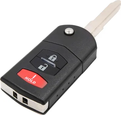 Produktbild von 3-Tasten Auto Fernbedienungs Schlüsselanhänger Gehäuse Schlüsselhülle Etui Schutzhülle mit ungeschnittenem Schlüsselblatt für Mazda