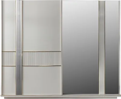 Produktbild von Casa Padrino Luxus Schlafzimmerschrank Weiß / Gold 260 x 72 x H. 218 cm - Edler Massivholz Kleiderschrank mit 2 Schiebetüren - Luxus Schlafzimmer Möbel