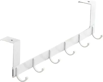 Produktbild von Türgarderobe, Edelstahl-Garderobenhaken, 6 Haken, Garderobenständer für Schlafzimmer und Badezimmer
