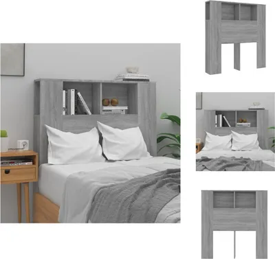 Immagine prodotto di vidaXL Testiera con ripiani Grigio Sonoma 100x18,5x104,5 cm - Testate e piedi