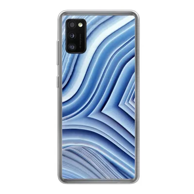 Produktbild von MuchoWow® Handyhülle Schutzhülle Hülle für Samsung Galaxy A41 Natursteine - Muster - Blau Silikon Softcase Handy Hülle - Mobiltelefon