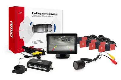 Obrázok produktu pre AMiO Parkovací asistent TFT01 4,3" s kamerou HD-301-IR 4-senzorové čierne vnútorné