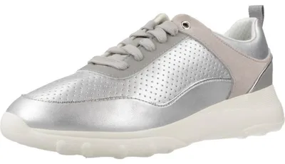 Produktbild von Geox D Alleniee Damen-Sneaker - Atmungsaktive Freizeitschuhe in Silber