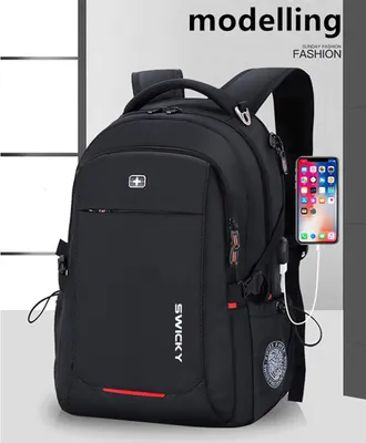 Produktbild von Laptoprucksack Reiserucksack(Schwarz),großer Anti-Diebstahl Rucksack für Männer und Frauen mit USB-Ladeanschluss, 16-Zoll-wasserfester Big