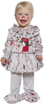 Produktbild von Penny – weißes Horrorclownkostüm für Kleinkinder Kindergröße: 92-98