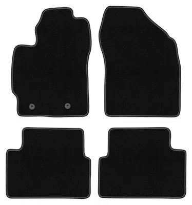 Produktbild von Velours-Fußmatten für Toyota Auris I 2007-2012 (Schrägheck) – 4-tlg, Schwarz, passgenau – Wielganizator BASIC