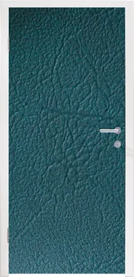 Produktbild von MuchoWow® Türtapete Selbstklebende Türfolie Leder - Lederoptik - Grün - Blau 90x235 cm Türposter Türaufkleber Klebefolie Türklebefolie - XXL-Plakaten - Foster für Türen - Aufkleber
