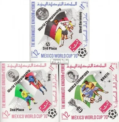 Produktbild von Briefmarken Jemen (Königreich) 1970 Mi 1144B-1146B (kompl.Ausg.) postfrisch Fußball-WM 70, Mexiko