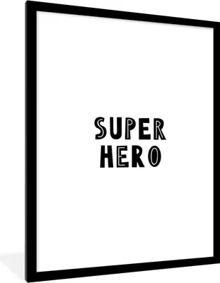 Produktbild von MuchoWow® Gerahmtes Poster Jungen - Zitate - Superheld - Kind - Sprichwörter 60x80 cm - Poster mit Schwarzem Bilderrahmen Wandposter Rahmen Foto Bilder - Wohnzimmer - Dekorationen - Prämie