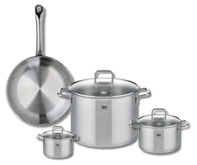 Image de Ensemble de 1 Poêle de cuisson 28 cm et 3 faitouts 12, 16 et 26 cm Elo Profi Citrin