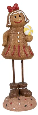 Produktbild von Clayre & Eef Weihnachtsdekorationsfigur Pfefferkuchenmann 18 cm Braun Polyresin