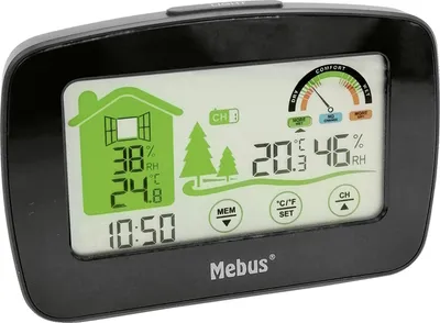 Produktbild von Funk Wetterstation kabellos 21x12x4cm schwarz