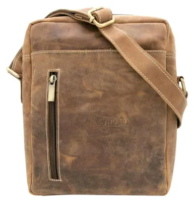 Obrázek produktu pro Wild pánská crossbody saszetka z přírodní kůže světle hnědá 21x26 cm