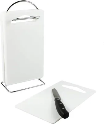 Image de Lot de 7 planches à découper en plastique, bois et métal, pour la cuisine