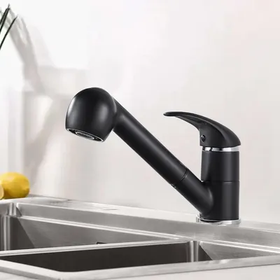 Immagine prodotto di Namuoto rubinetto da cucina estraibile nero miscelatore monocomando girevole a 360°