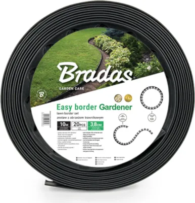 Obrázok produktu pre ADGO® Súprava obrubníkov na trávnik 10 m grafitové obrubníky v záhrade