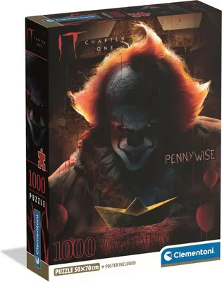 A puzzle box featuring the character Pennywise from the movie 'IT'.