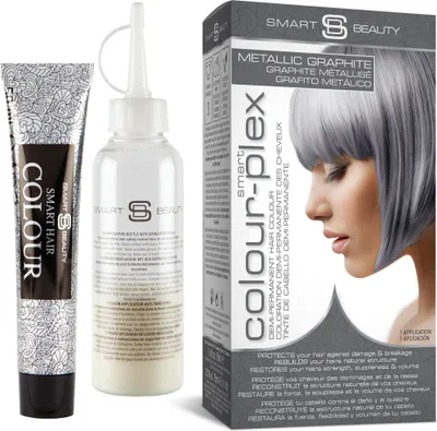 Produktbild von Smart Beauty Metallic Dunkelgrau demi-permanente Haarfarbe mit Plex Anti-Haarbruch-Technologie, vegan, ohne PPD, ohne Tierversuche