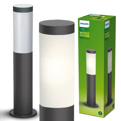 Zdjęcie produktu dla Philips Lampa słupkowa/przyścieżkowa Utrecht 20 W E27 bez żarówki, Antracyt, Stal nierdzewna, Patio, Ogród, I, Współczesny, Ogród, Patio