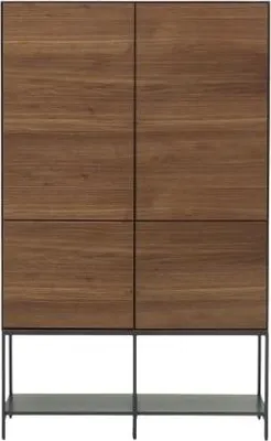 Produktbild von Highboard Vedrana 97,5 x 160 x 40 cm Nussholzfurnier, Stahl Schrank Wohnzimmer