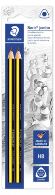 Obrázok produktu pre Staedtler Noris jumbo 119, HB, Čierna, Žltá, Trojuholníkový, 4 mm, Blistr