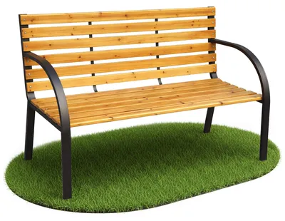 Produktbild von Gartenbank DALIA lackiertes Holz Stahlbeine Breite 122 cm