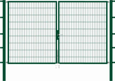 Obrázek produktu pro Dvojitá brána Alberts Flexo s příslušenstvím, k zabetonování, zelená, šířka 300 cm, výška 180 cm