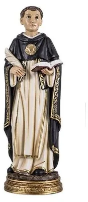 Heiligenfigur Thomas von Aquin, Harz, handbemalt, 20 cm
