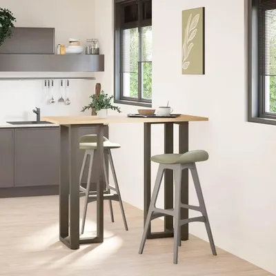 Image de vidaXL Pieds de table de bar en T 2 pcs. Acier naturel 40x35x(110-111) cm Acier