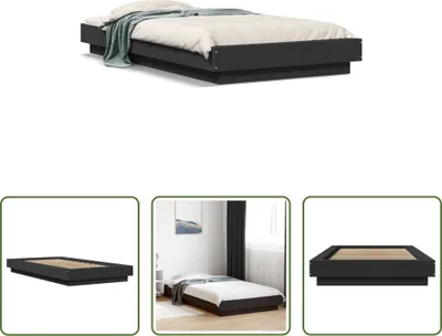 Produktbild von The Living Store Bettgestell Schwarz 75x190 cm Holzwerkstoff