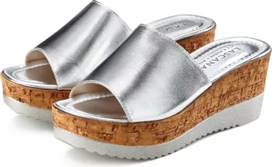Produktbild von LASCANA Pantolette Sommerschuh, offener Schuh, Mule, Sandalette, silberfarben Größe 37