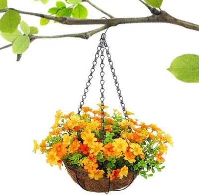 Produktbild von Kunstliche Blumen für draußen – Blumenvase in Glockenform zum Aufhängen, künstliche Blumenkorb zum Aufhängen für zu Hause